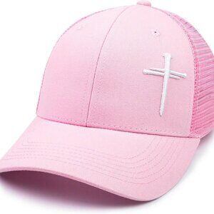 Women's Christian Trucker Hat Cotton Adjustable Cross Embroidery Faith Gift